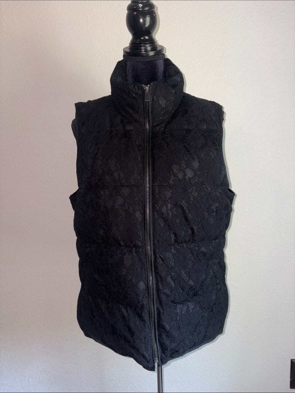 Banana Republic Black Lace Quilted Vest